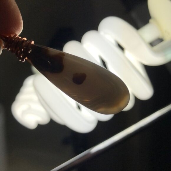 Spotted Banded Agate Necklace Pendant - Picture 6 of 6